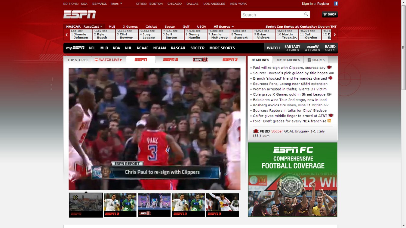 ESPN en live sur internet